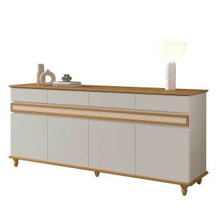 Buffet Sala Jantar Grande 184cm 4 Portas 4 Gavetas Açores EDN Fendi/Freijo