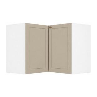 Módulo Balcão Canto L 96x94,5 x 68x56cm 100% MDF Cozinha Provence Robel Branco/Fendi Matte
