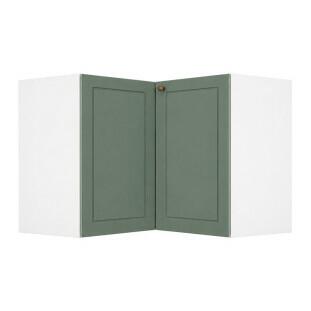 Módulo Balcão Canto L 96x94,5 x 68x56cm 100% MDF Cozinha Provence Robel Branco/Salvia Matte