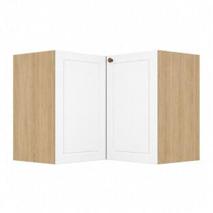 Módulo Balcão Canto L 96x94,5 x 68x56cm 100% MDF Cozinha Provence Robel Hanover/Branco Matte