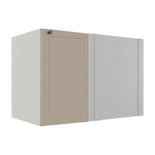 Módulo Balcao de Canto Reto 100cm Direito/Esquerdo 100% MDF Cozinha Provence Robel Branco/Fendi Matte
