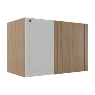 Módulo Balcao de Canto Reto 100cm Direito/Esquerdo 100% MDF Cozinha Provence Robel Hanover/Branco Matte