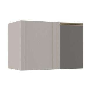 Módulo Balcao De Canto Reto 100cm Direito 100% MDF Cozinha Modulada Gold Robel Fendi/Cinza
