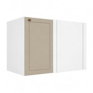 Módulo Balcão Canto Reto 100x68x56cm Direito/Esquerdo 100% MDF Cozinha Provence Robel Branco/Fendi Matte