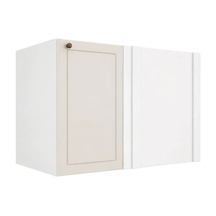 Módulo Balcão Canto Reto 100x68x56cm Direito/Esquerdo 100% MDF Cozinha Provence Robel Branco/Off White Matte