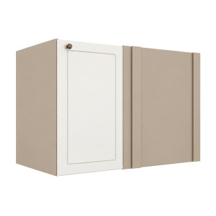 Módulo Balcão Canto Reto 100x68x56cm Direito/Esquerdo 100% MDF Cozinha Provence Robel Fendi/Off White Matte