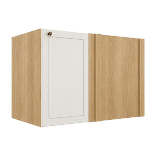 Módulo Balcão Canto Reto 100x68x56cm Direito/Esquerdo 100% MDF Cozinha Provence Robel Hanover/Off White Matte