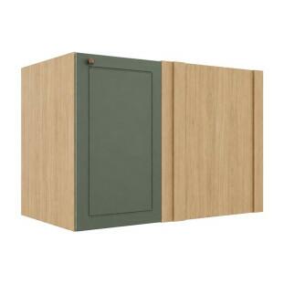 Módulo Balcão Canto Reto 100x68x56cm Direito/Esquerdo 100% MDF Cozinha Provence Robel Hanover/Salvia Matte