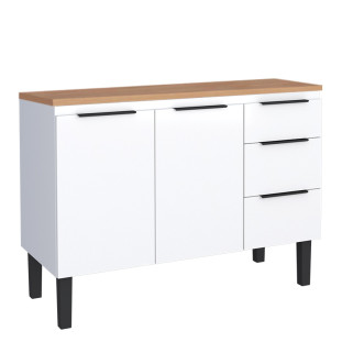 Balcão de Aço Com Tampo de Madeira 115x85x50cm Júpiter 120 Cozimax Branco/Jequitiba