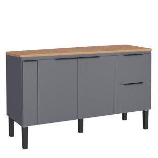 Balcão Buffet Cozinha com Tampo 144x85x51cm Cisne 150 Cozimax Cinza/Jequitiba