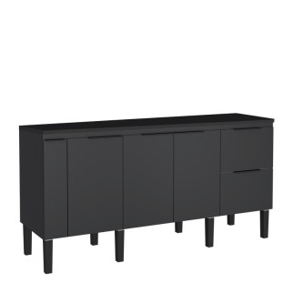 Balcão Buffet Cozinha com Tampo 174x85x51cm Cisne 180 Cozimax Preto/Preto