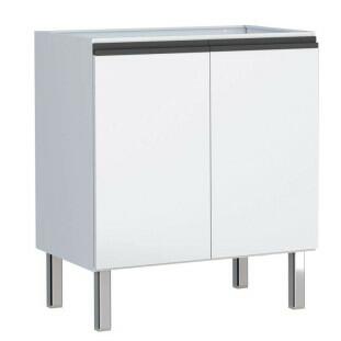 Balcão de Aço Para Cooktop 2 Portas 77cm Sem Tampo Gaia Flat Cozimax Branco