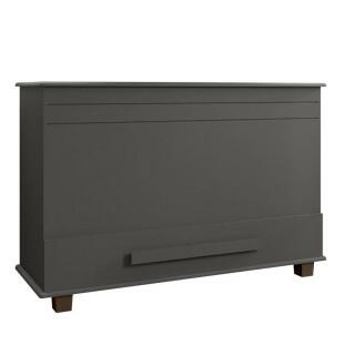 Baú Organizador Quarto com Gaveta 137cm Itália RV Móveis Grafite