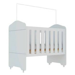 Berço Americano 2 em 1 Mini Cama Lua Com Rodízio Gelius Branco