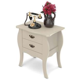 Bombê Retrô Sala Quarto 2 Gavetas 68x45x71 Premier Patrimar Off White