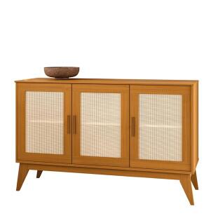 Buffet Sala Jantar Ratan 3 Portas 130cm Andorra EDN Cedro