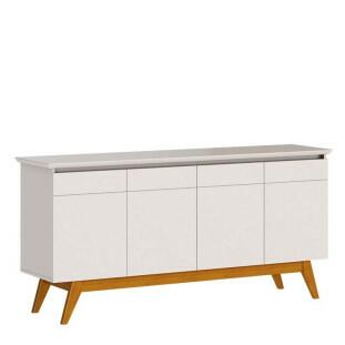 Balcão Buffet 1.65cm Para Sala de Jantar 4 Portas Classic Imcal Off White