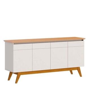 Balcão Buffet 1.65cm Para Sala de Jantar 4 Portas Classic Imcal Off White/Nature