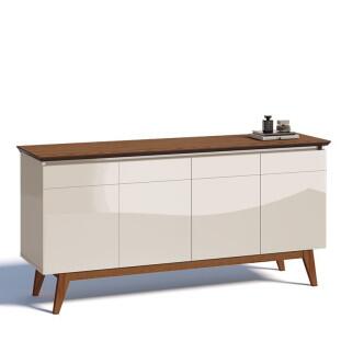 Balcão Buffet 1.65cm Para Sala de Jantar 4 Portas Classic Imcal Off White/Freijó