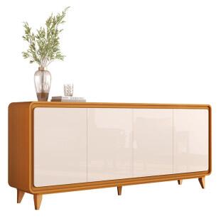Buffet Sala Jantar 180cm 4 Portas Cantos Arredondado Liv 1.8 EDN Cedro/Off White