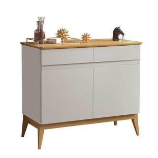 Buffet 95cm Sala Jantar Pequeno 2 Portas Magnum EDN Fendi/Freijo