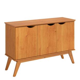 Buffet Aparador 122cm 3 Portas Pés Madeira Prism 1.2 Patrimar Cinamomo