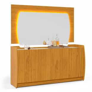 Buffet Com Espelho Sala Jantar Sublime 1.6 Gelius Naturale/Off White