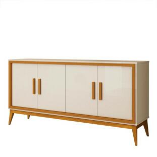 Buffet Sala Jantar 160cm 4 Portas Union EDN Off White/Cedro
