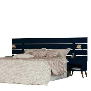 Cabeceira Para Cama Box Casal Qeen ou King Roma Gelius Azul