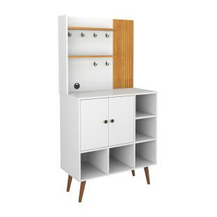 Cantinho do Café Balcão 80cm Aurora Patrimar Branco/Cinamomo