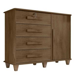 Cômoda com Sapateira 120cm 4 Gavetas Quarto Grécia RV Móveis Freijo