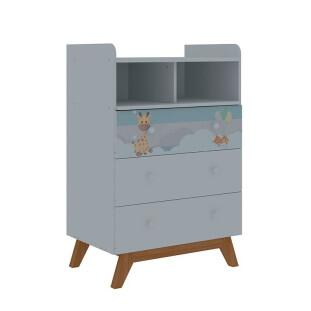 Cômoda Infantil Pequena Mundo Encantado Pés Cadeira Gelius Branco