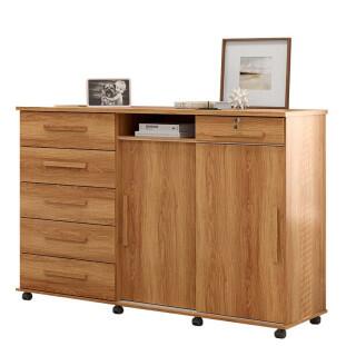 Cômoda Grande Portas de Correr Espelho 176cm Max New Lukaliam Freijo