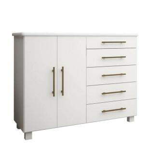 Cômoda Sapateira 2 Portas 5 Gavetas Suíca Gelius Branco