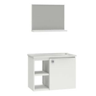 Conjunto Para Banheiro Aço Gabinete com Espelho Acerola 60 Cozimax Branco