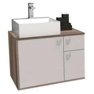 Gabinete de Banheiro Caeté 60 com Cuba Cubo Cozimax Nude/Tamarindo
