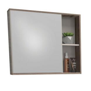 Espelho Para Banheiro Madeira Com Porta Caeté 60 Cozimax Nude/Tamarindo