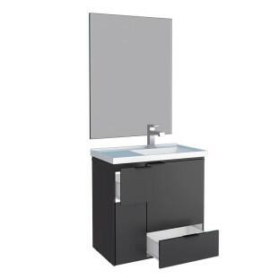 Conjunto Para Banheiro Orquídea 60 Com Espelho Bisotê 600x850 Cozimax Preto