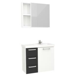 Conjunto Para Banheiro Aço Ameixa 60 Cozimax Branco/Preto