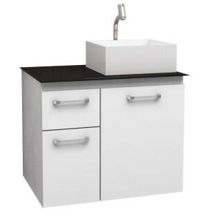 Gabinete Para Banheiro Aço Figo 60 com Cuba Prisma Cozimax Branco