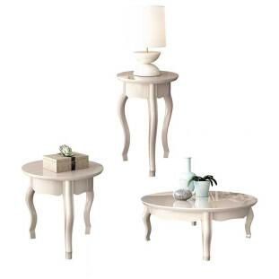 Conjunto de Mesa Para Sala Duquesa EDN Off White