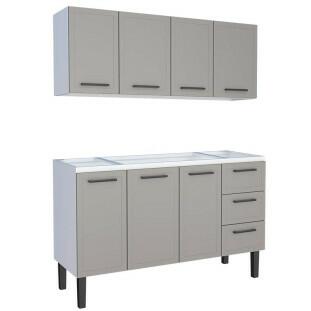 Cozinha Gabinete e Aéreo 150 Juno 3G Cozimax Cinza Argila