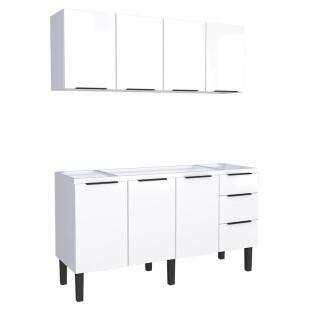 Cozinha Completa Gabinete Para Pia 160cm e Armário Aéreo Júpiter Cozimax Branco