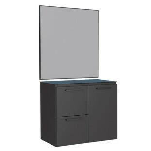 Conjunto Banheiro Aço Gabinete Osiris 60 Com Espelho Gaia Sem Cuba Cozimax Preto