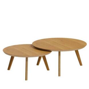 Conjunto Com 2 Mesas de Centro Redonda Classic Imcal Nature