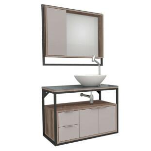 Conjunto Para Banheiro Apoema 80 com Cuba Cuia Cozimax Nudi/Tamarindo