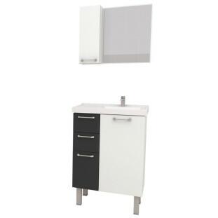 Conjunto Para Banheiro Aço Cereja 60 Cozimax Branco/Preto