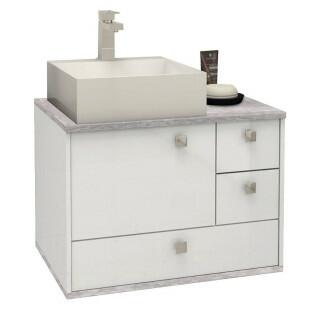 Gabinete de Banheiro Moema 60 Cuba Cubo Cozimax Branco/Calcare