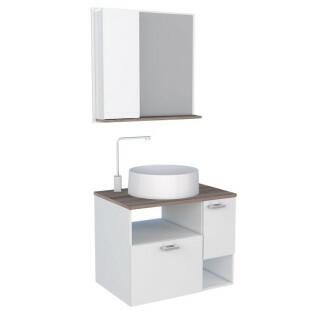 Conjunto para Banheiro Iara 60 com Cuba Domo Cozimax Branco/Tamarindo
