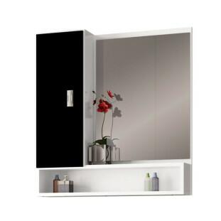 Espelho Para Banheiro Madeira Orquídea 60 Cozimax Branco/Preto